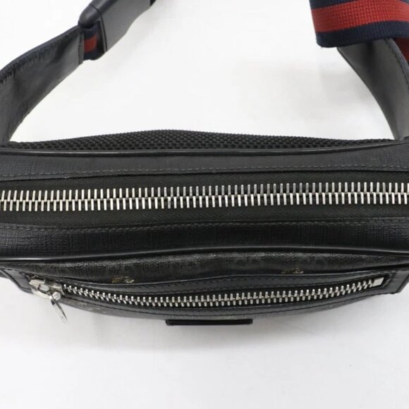 GUCCI Logo GG Pattern Tiger Bum Bag Supreme Leather - Black - Picture 10 of 15
